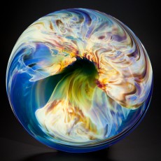 Glass, Artist, Josh Simpson, Primavera Gallery, Ojai, CA, Mega Planets, Corona Platter