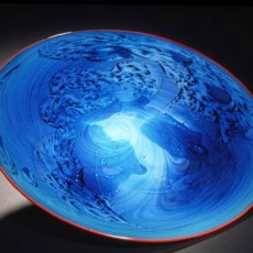 Glass, Artist, Josh Simpson, Primavera Gallery, Ojai, CA, Mega Planets, New Mexico Platter