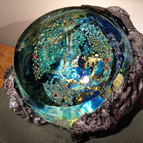 Glass, Artist, Josh Simpson, Primavera Gallery, Ojai, CA, Mega Planets, Tektite Portal