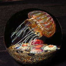 Glass, Artist, glassblower, Richard Satava, Jelly Fish, Primavera Gallery, Ojai, CA